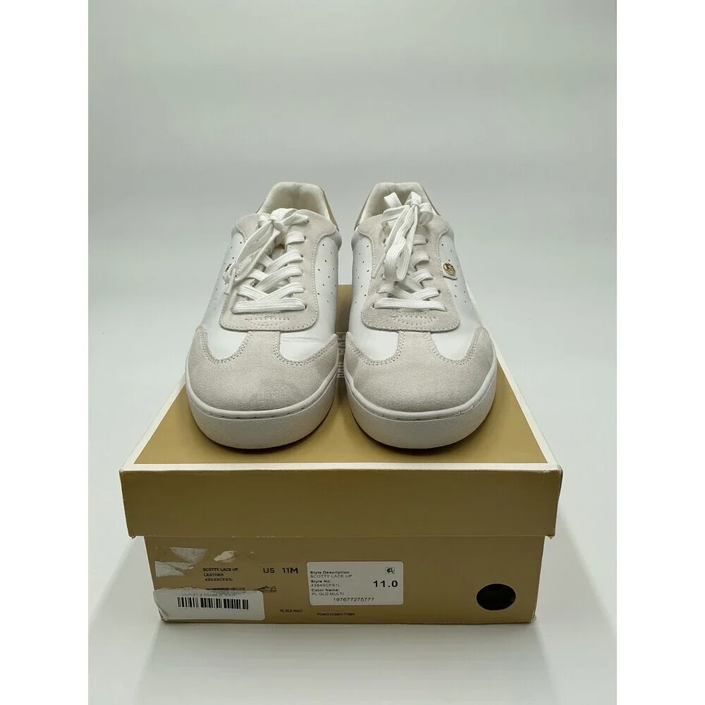 Michael Kors Scotty Lace Up 43S4SCFS1L Women's US 11 White Leather Shoes ebay121